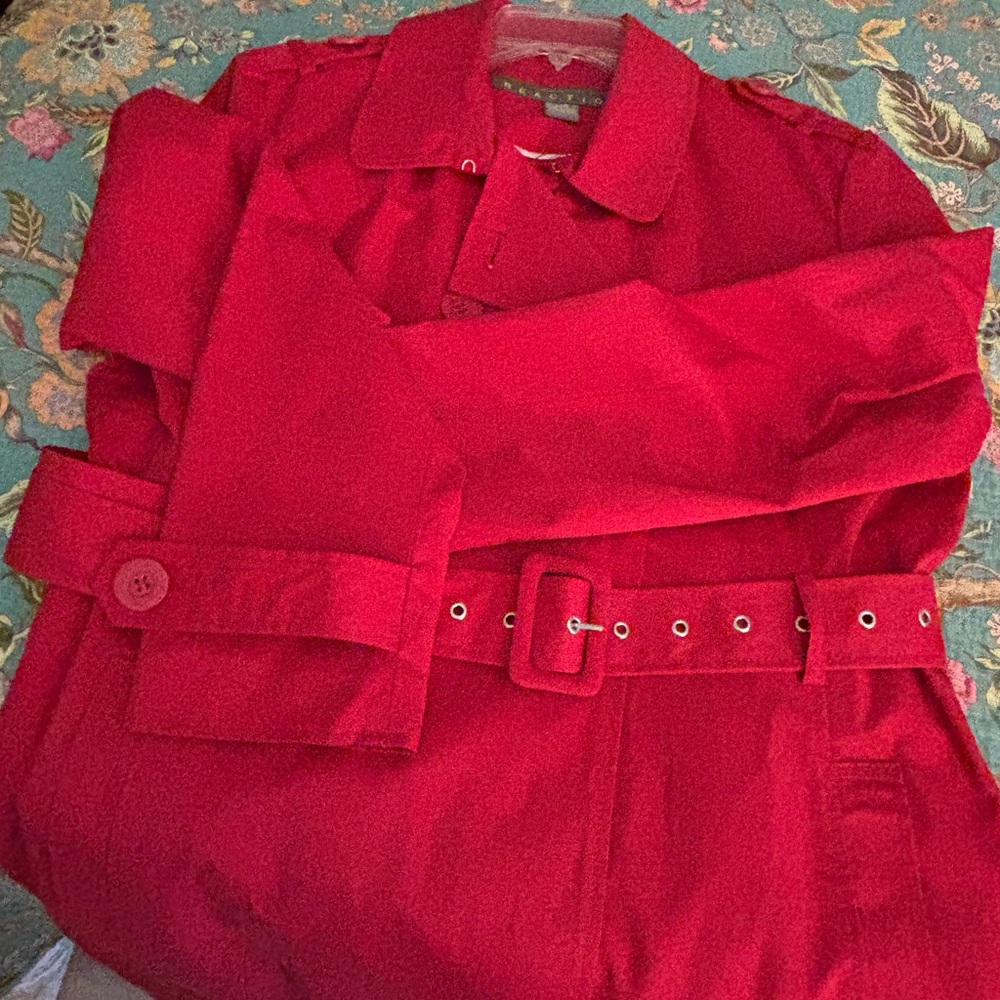 Kenneth Cole Reaction Bold Red Trench Coat
